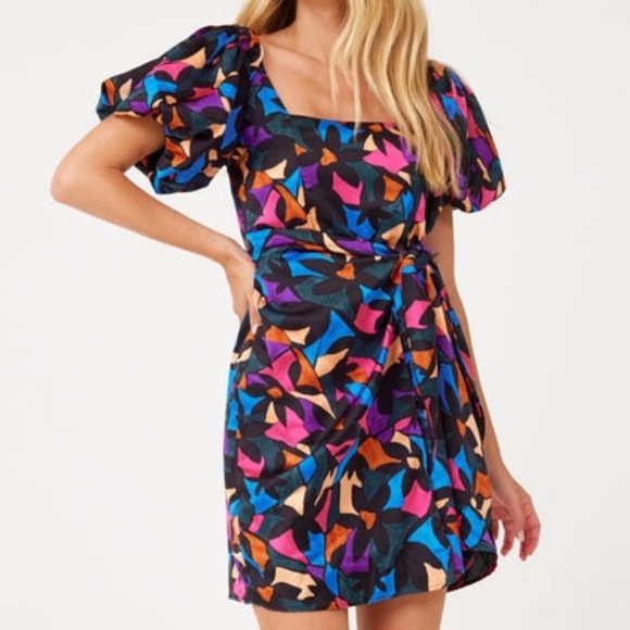 SHOW ME YOUR MUMU | Danielle Multicolor Satin Mini Dress - Picture 1 of 13